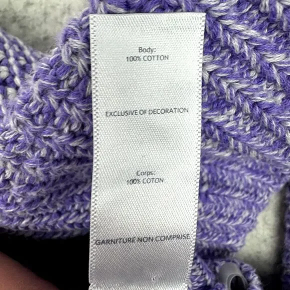 Ivivva Busy to‎ be Cozy V-Neck Pullover Sweater Girl's 12 Purple Knit Slim Fit - Picture 9 of 9